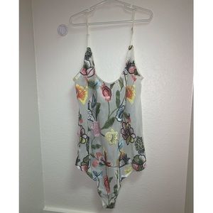 Lacy flower bodysuit